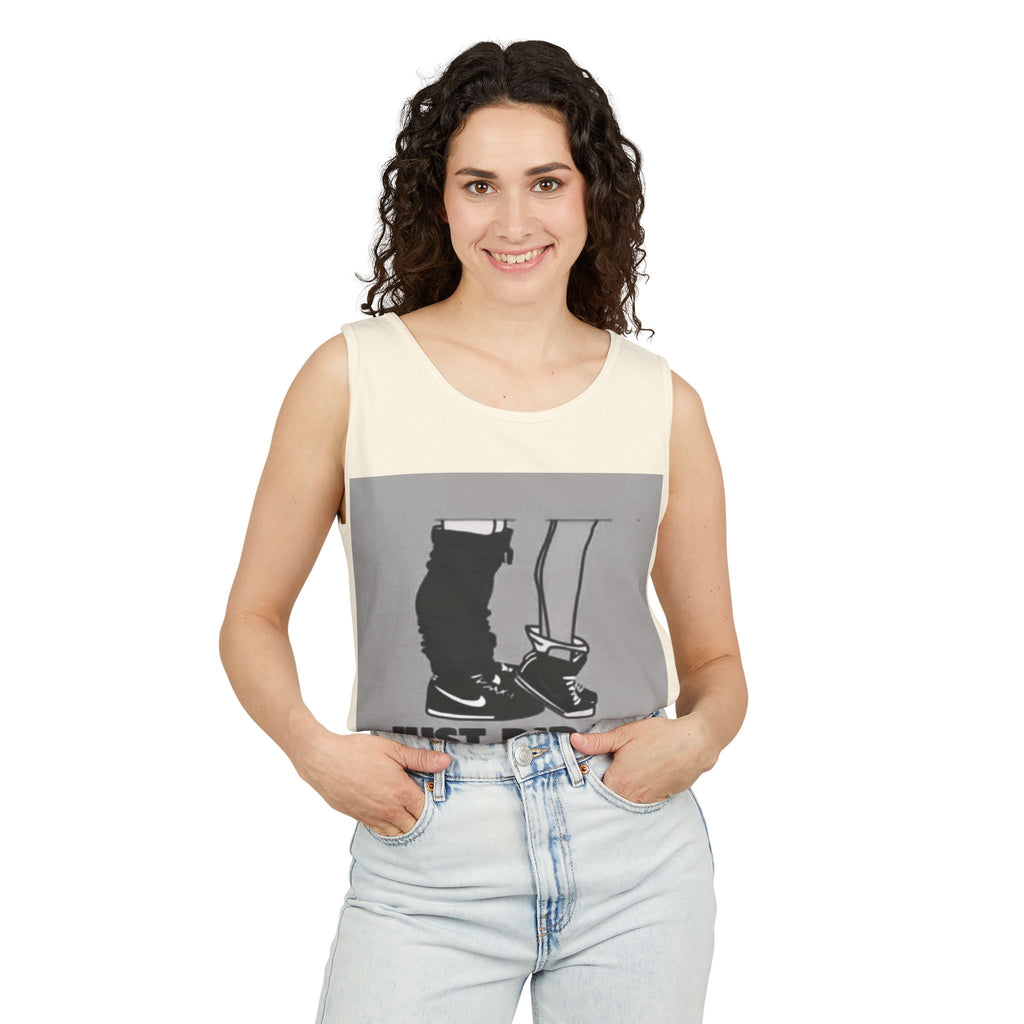 Graphic Tank Top — Vintage-Inspired 'Just Did It.' & 'Bitch.' Photo Print