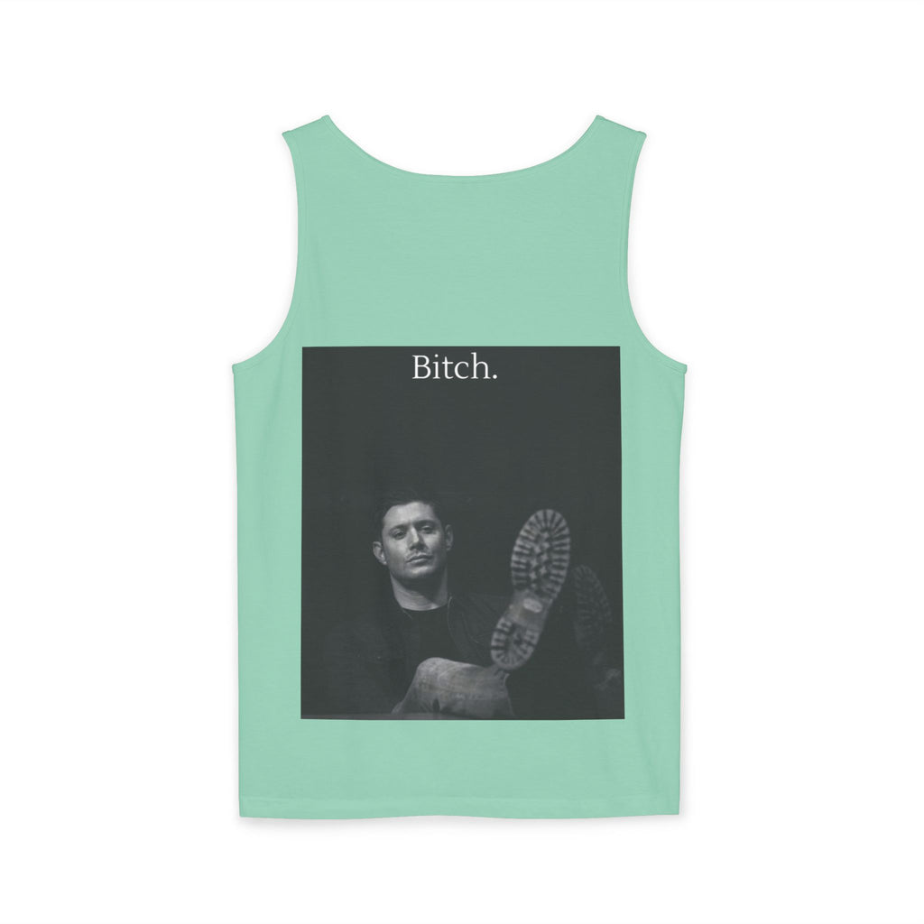 Graphic Tank Top — Vintage-Inspired 'Just Did It.' & 'Bitch.' Photo Print