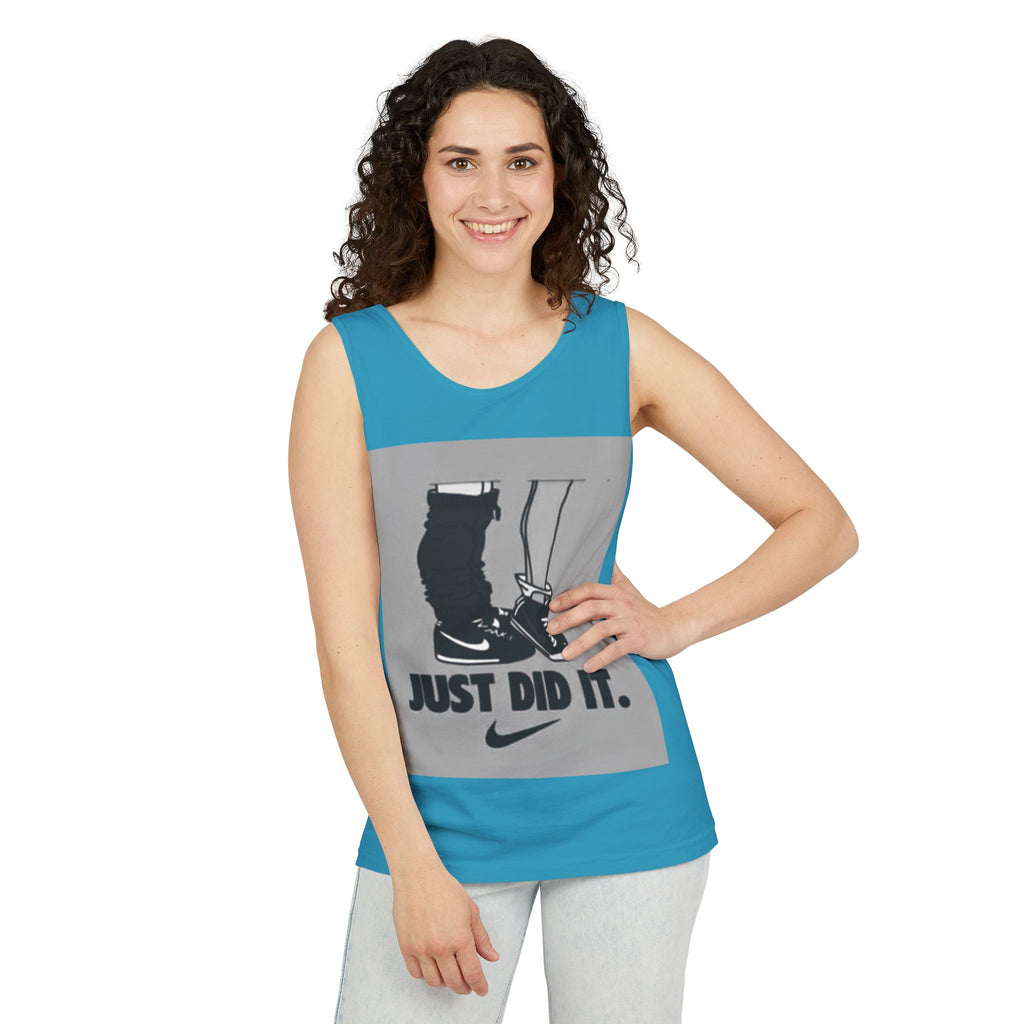 Graphic Tank Top — Vintage-Inspired 'Just Did It.' & 'Bitch.' Photo Print