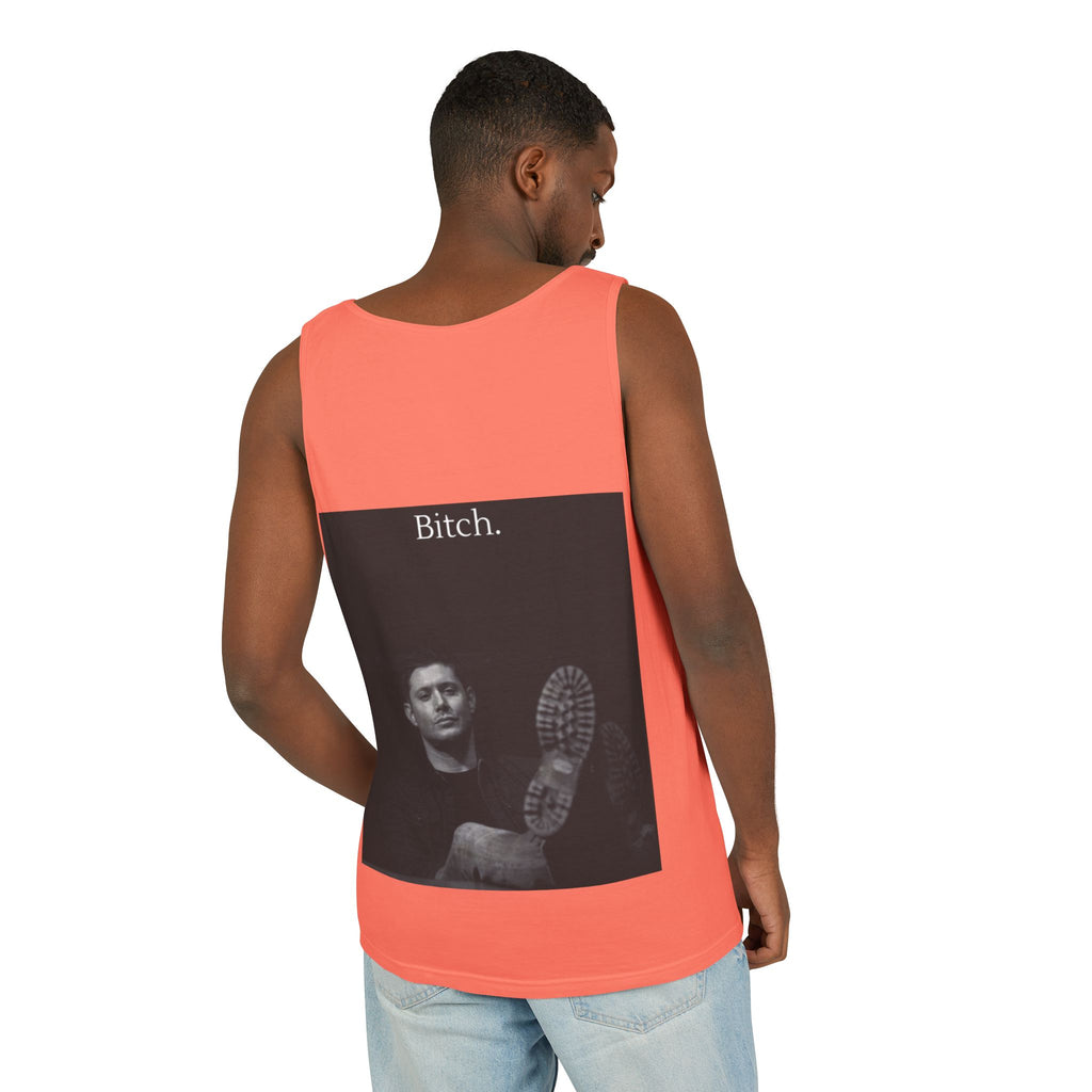 Graphic Tank Top — Vintage-Inspired 'Just Did It.' & 'Bitch.' Photo Print