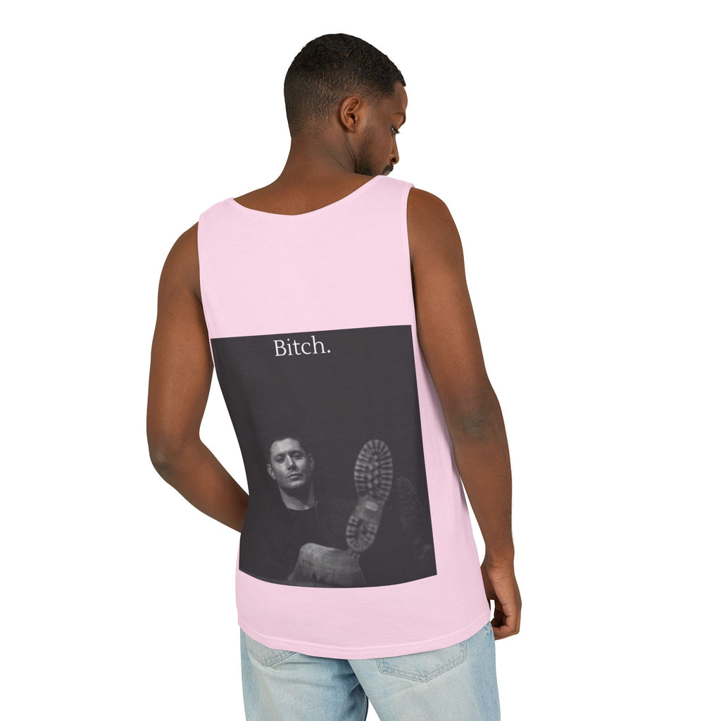 Graphic Tank Top — Vintage-Inspired 'Just Did It.' & 'Bitch.' Photo Print