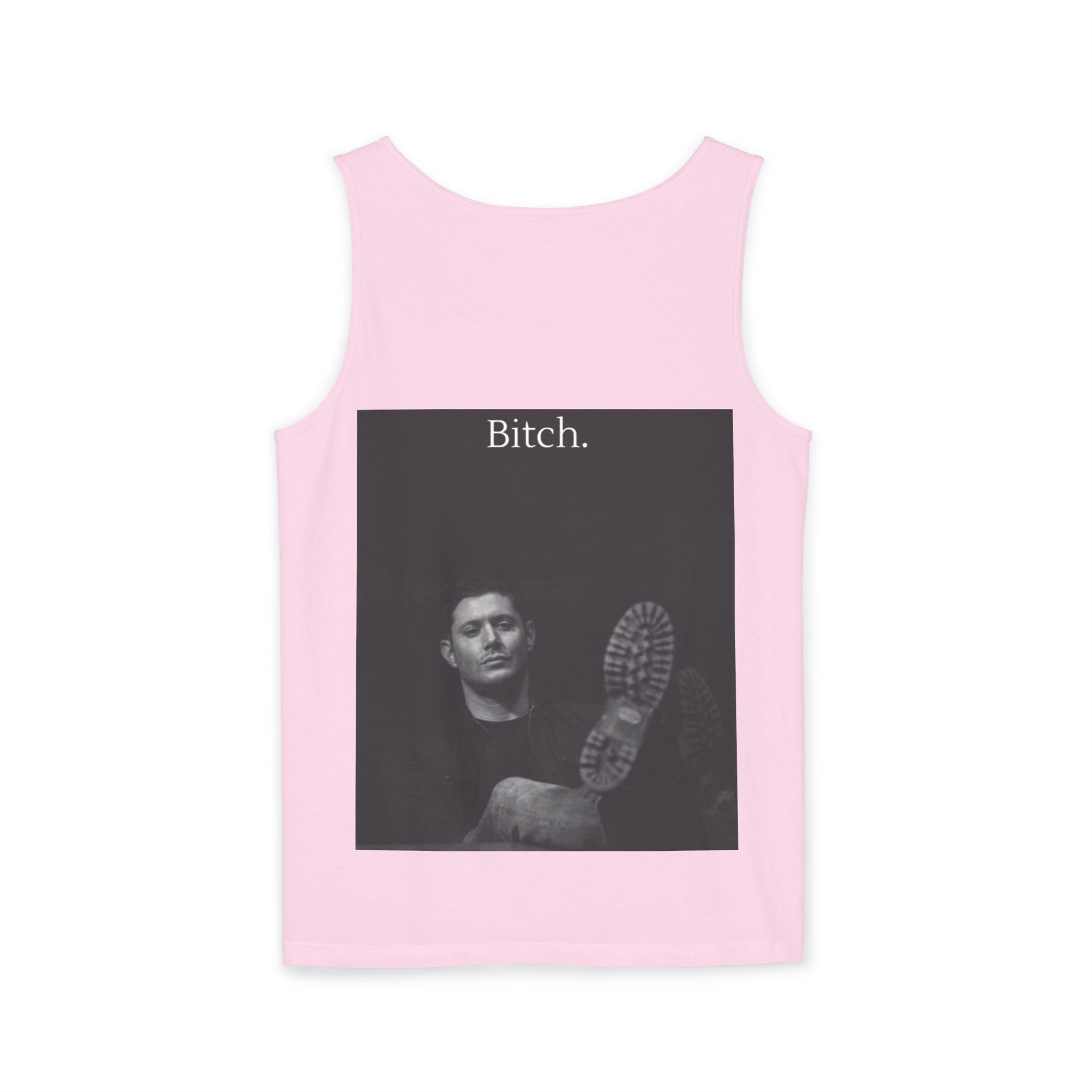 Graphic Tank Top — Vintage-Inspired 'Just Did It.' & 'Bitch.' Photo Print