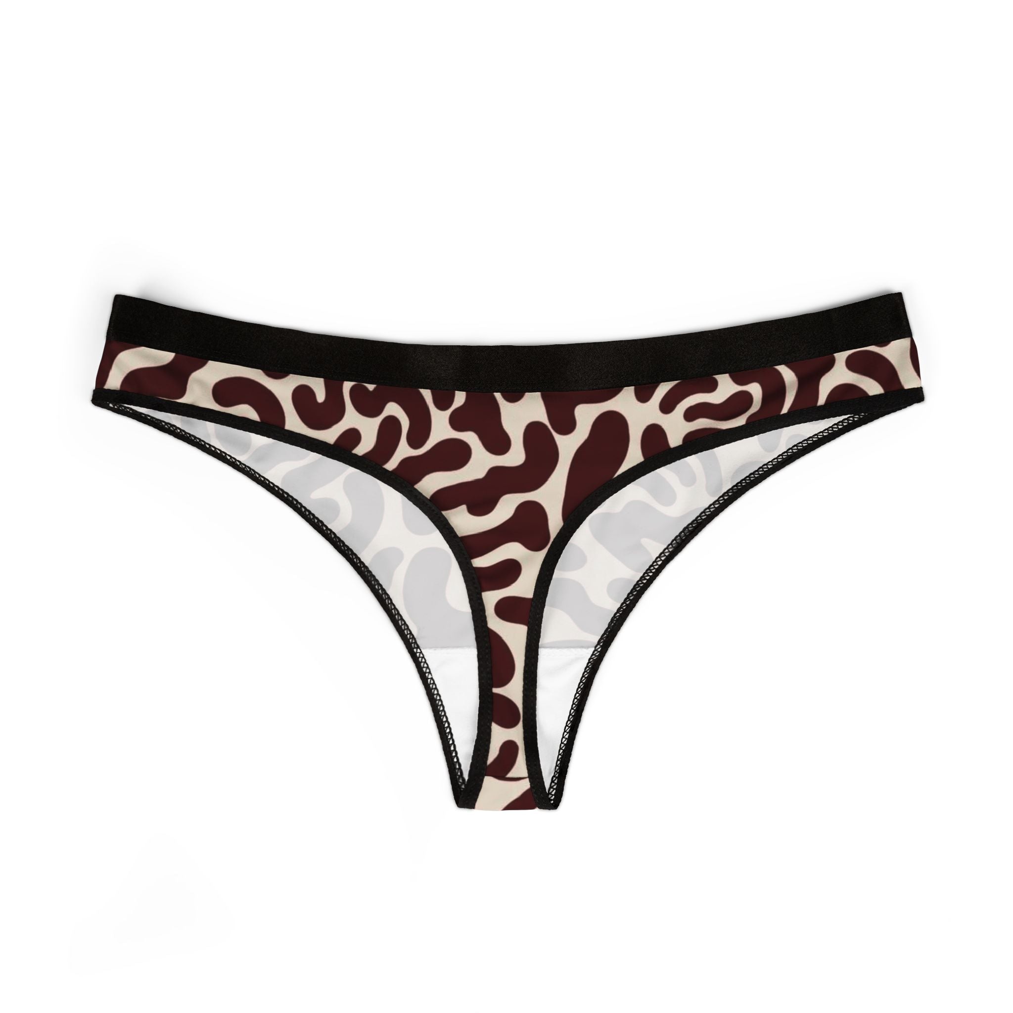 Brown Abstract Cowhide Thong — Women's Animal Print Lingerie