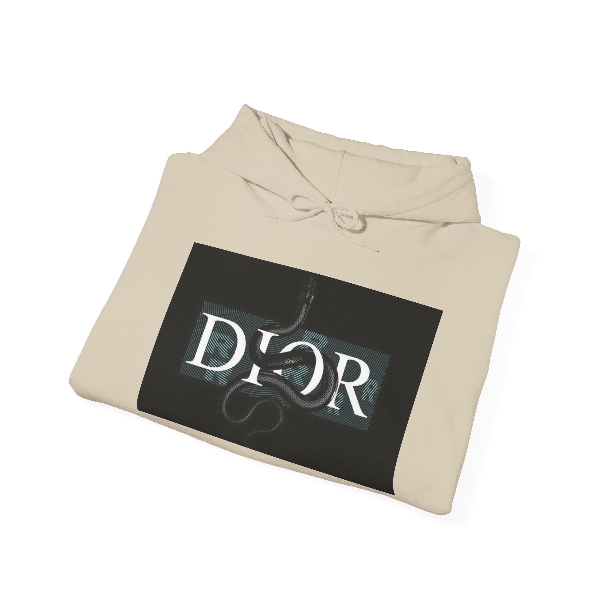 Dior Snake Graphic Hoodie — White Streetwear Logo Pullover