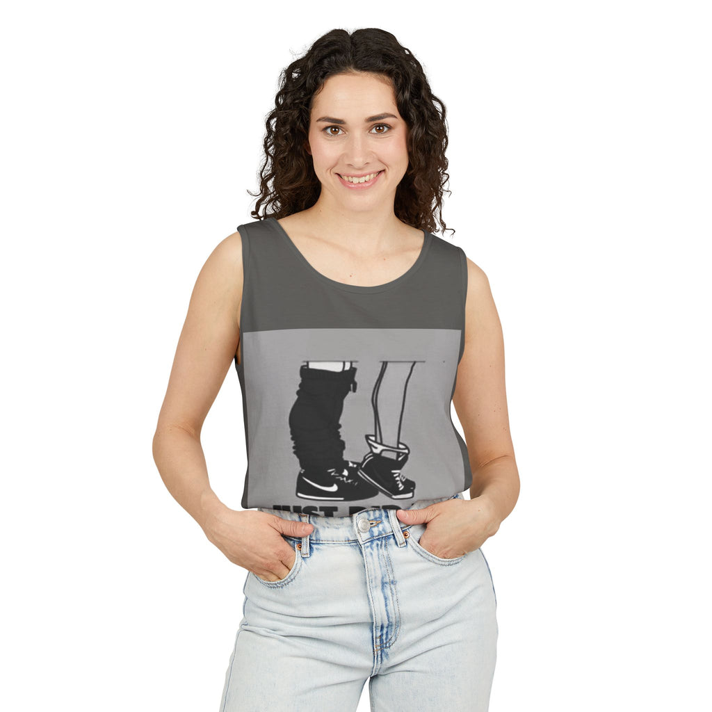 Graphic Tank Top — Vintage-Inspired 'Just Did It.' & 'Bitch.' Photo Print