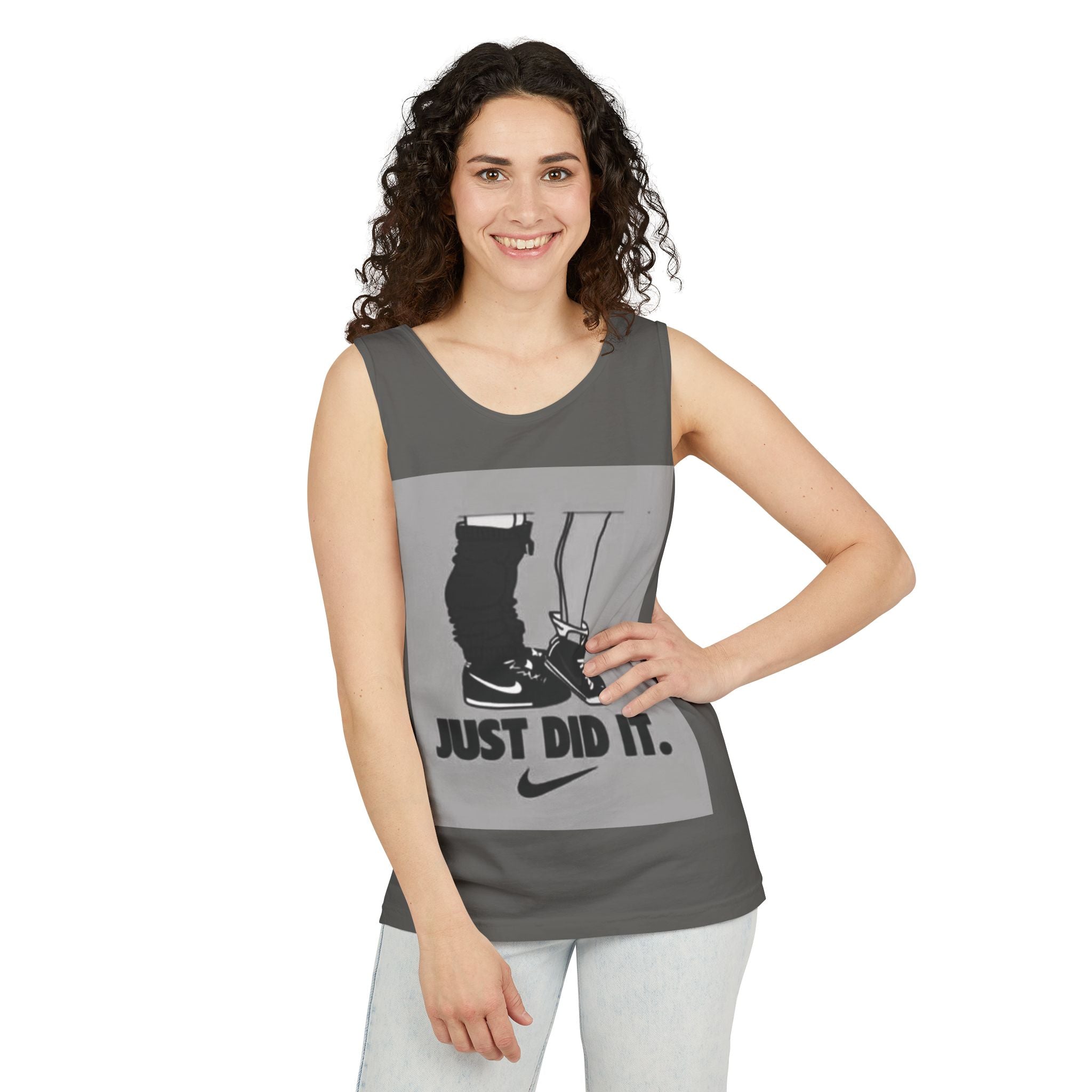 Graphic Tank Top — Vintage-Inspired 'Just Did It.' & 'Bitch.' Photo Print