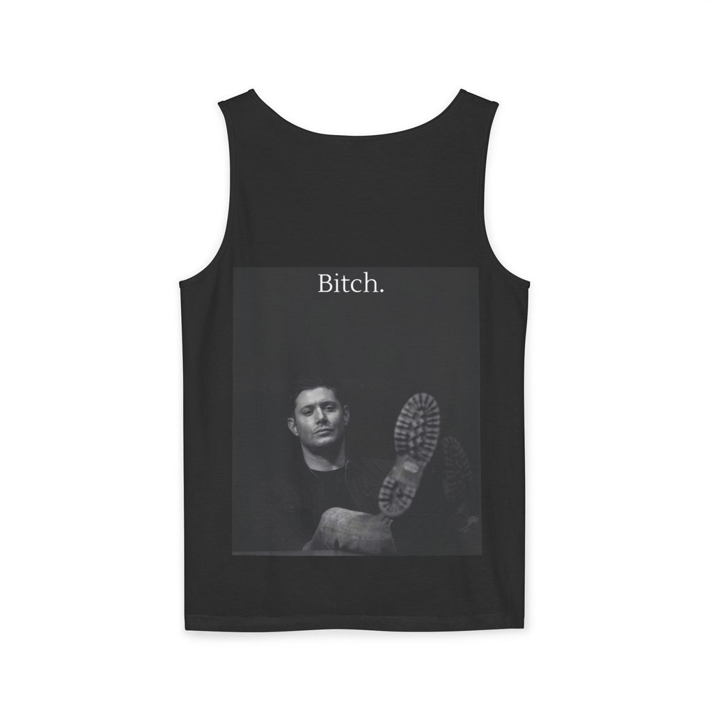 Graphic Tank Top — Vintage-Inspired 'Just Did It.' & 'Bitch.' Photo Print