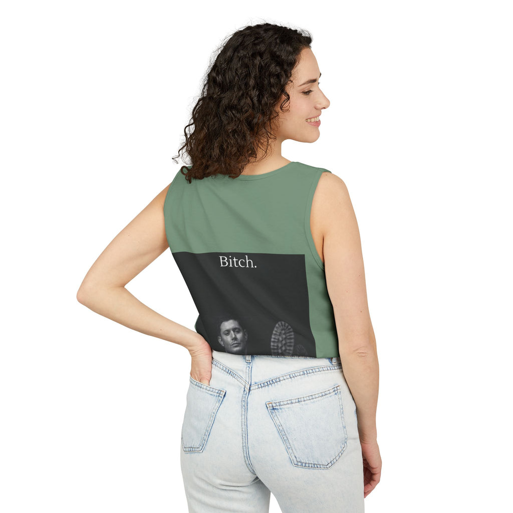 Graphic Tank Top — Vintage-Inspired 'Just Did It.' & 'Bitch.' Photo Print