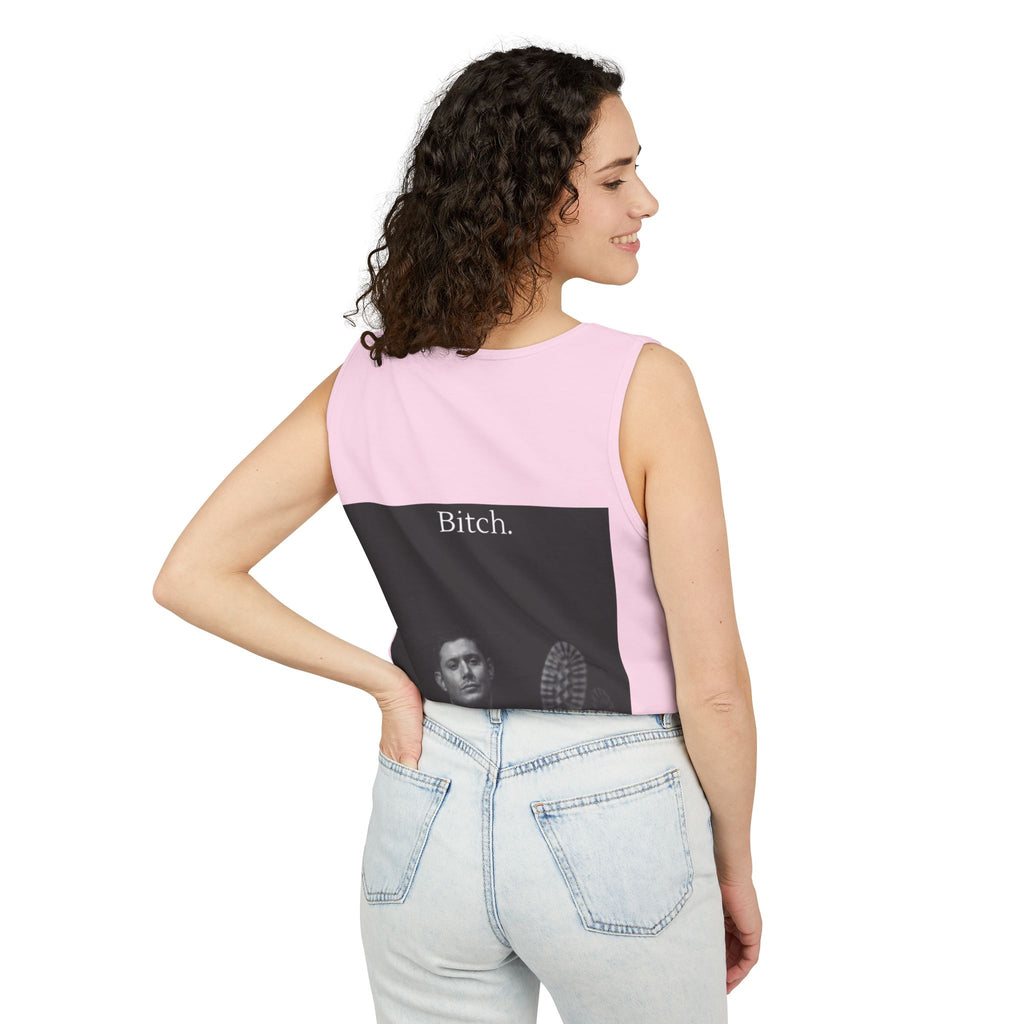 Graphic Tank Top — Vintage-Inspired 'Just Did It.' & 'Bitch.' Photo Print