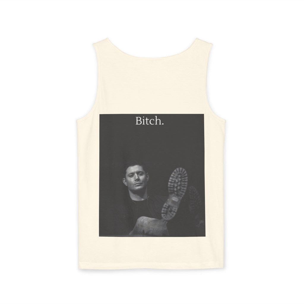 Graphic Tank Top — Vintage-Inspired 'Just Did It.' & 'Bitch.' Photo Print
