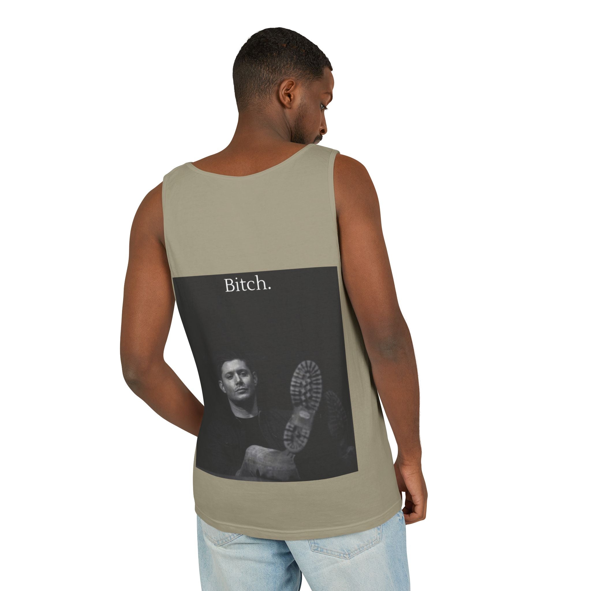 Graphic Tank Top — Vintage-Inspired 'Just Did It.' & 'Bitch.' Photo Print