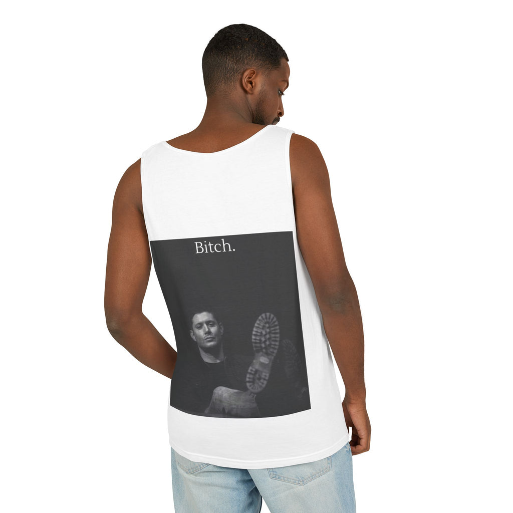 Graphic Tank Top — Vintage-Inspired 'Just Did It.' & 'Bitch.' Photo Print