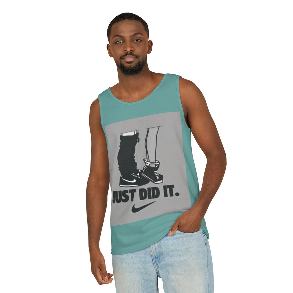 Graphic Tank Top — Vintage-Inspired 'Just Did It.' & 'Bitch.' Photo Print