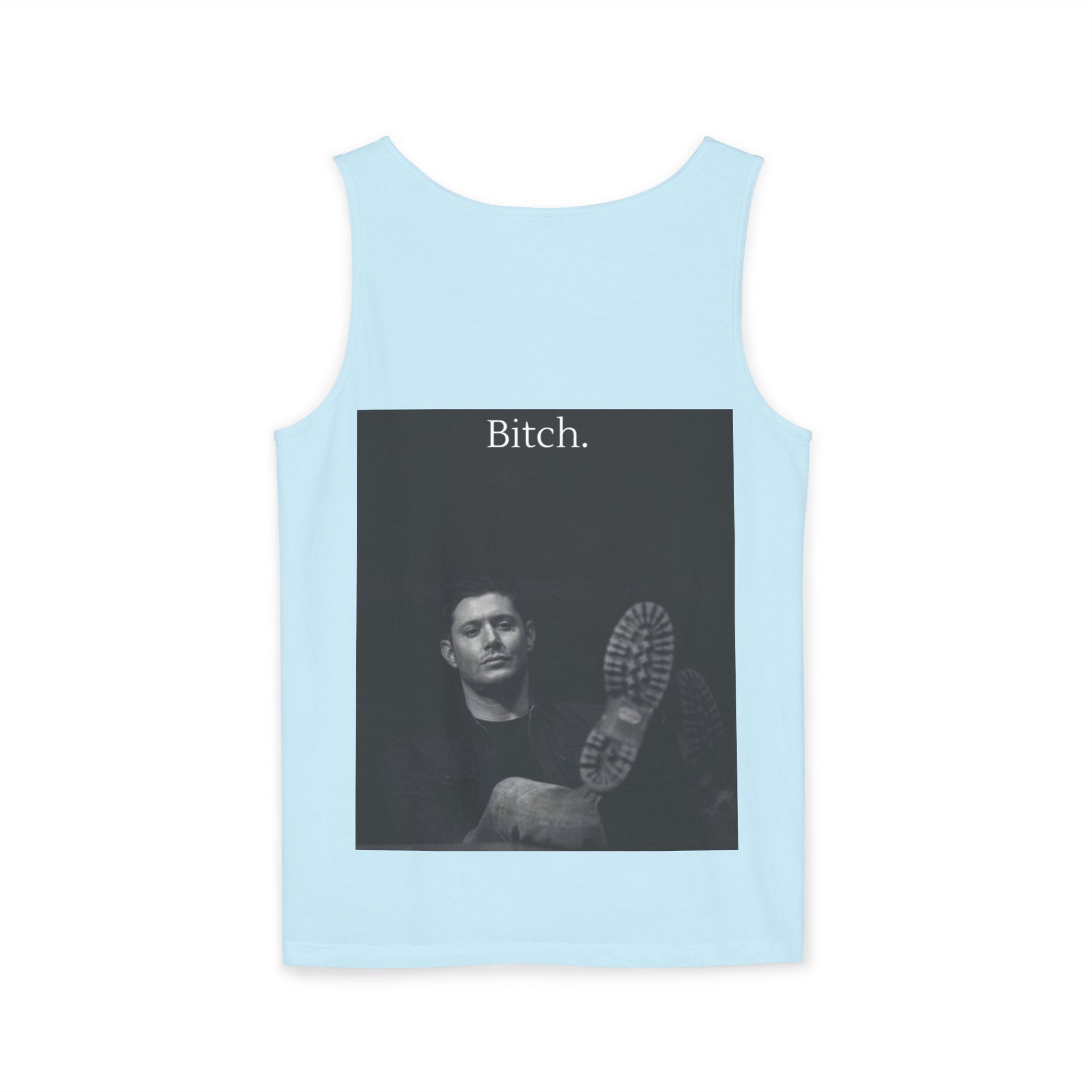 Graphic Tank Top — Vintage-Inspired 'Just Did It.' & 'Bitch.' Photo Print