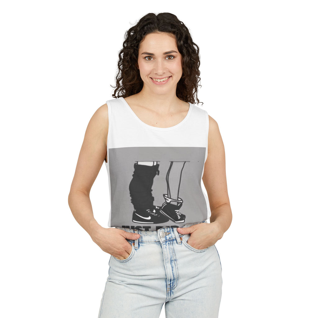 Graphic Tank Top — Vintage-Inspired 'Just Did It.' & 'Bitch.' Photo Print