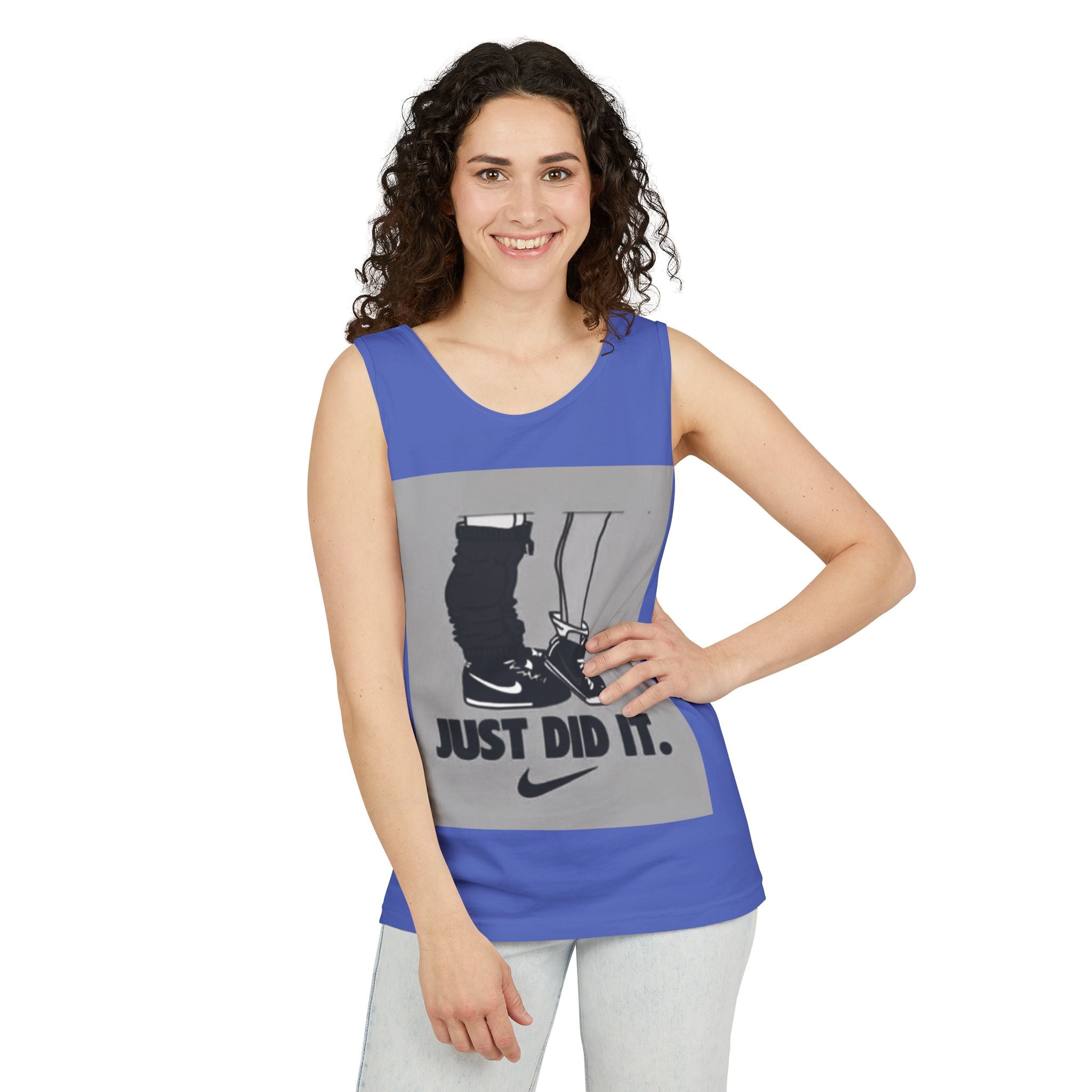Graphic Tank Top — Vintage-Inspired 'Just Did It.' & 'Bitch.' Photo Print