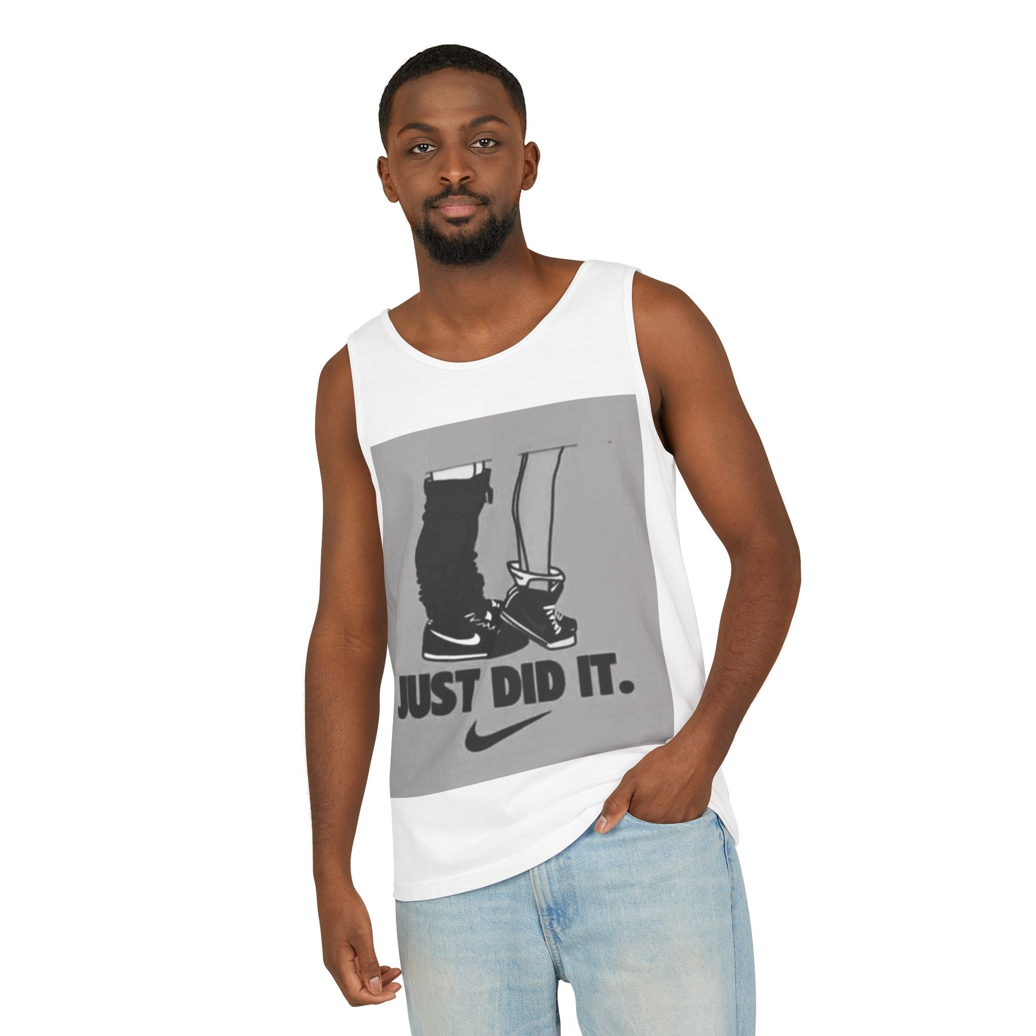 Graphic Tank Top — Vintage-Inspired 'Just Did It.' & 'Bitch.' Photo Print