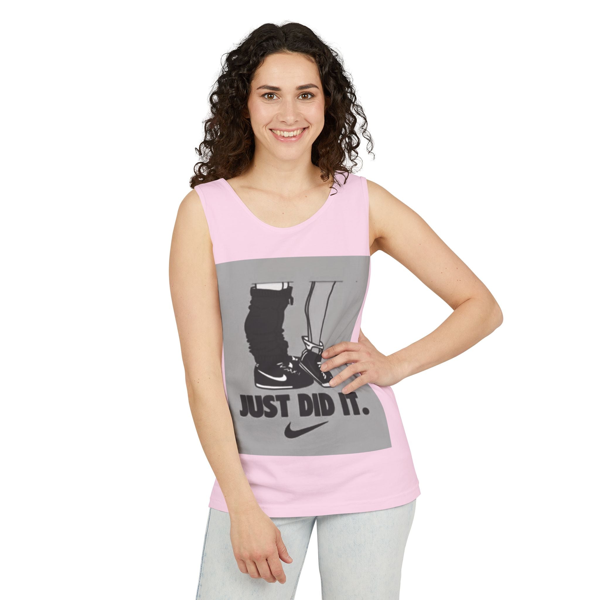 Graphic Tank Top — Vintage-Inspired 'Just Did It.' & 'Bitch.' Photo Print