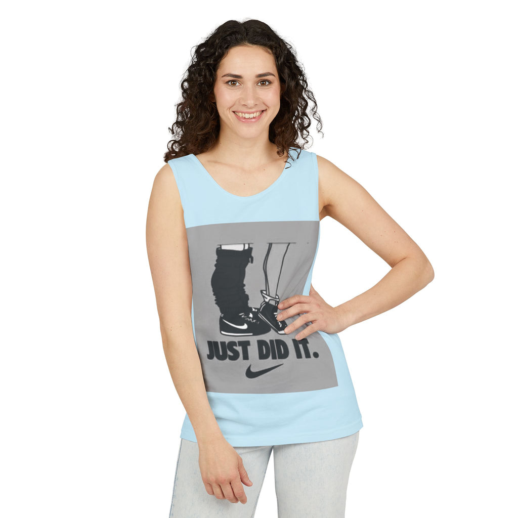 Graphic Tank Top — Vintage-Inspired 'Just Did It.' & 'Bitch.' Photo Print