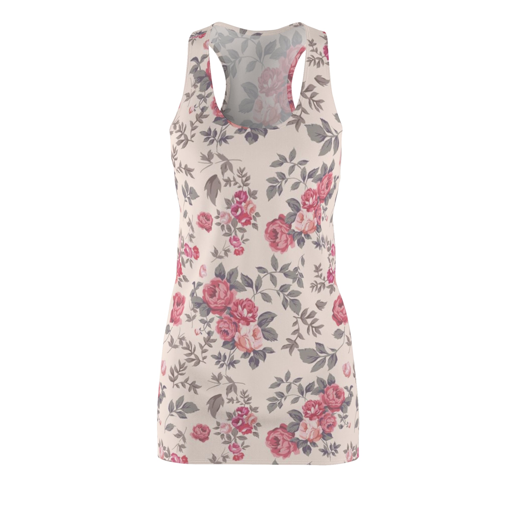 Floral Rose Racerback Dress — Vintage Pink All-Over Print