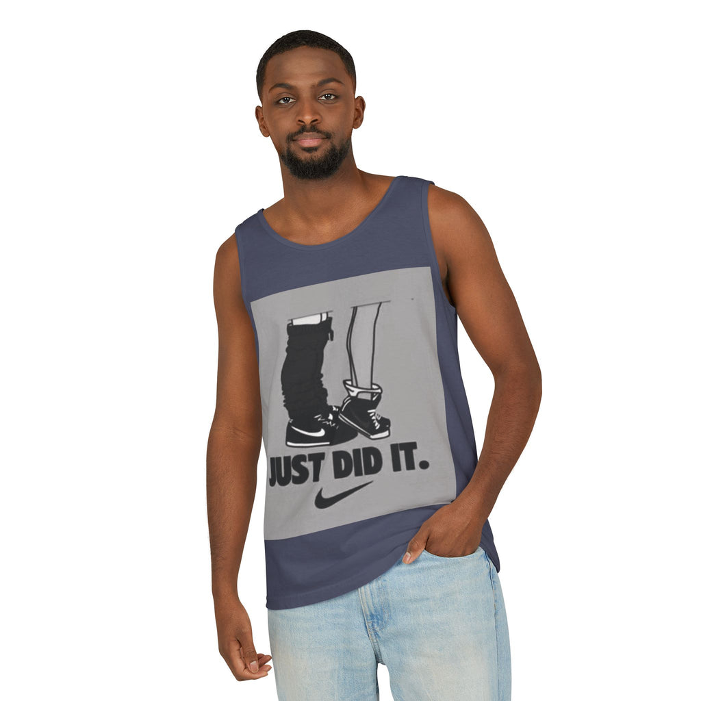 Graphic Tank Top — Vintage-Inspired 'Just Did It.' & 'Bitch.' Photo Print