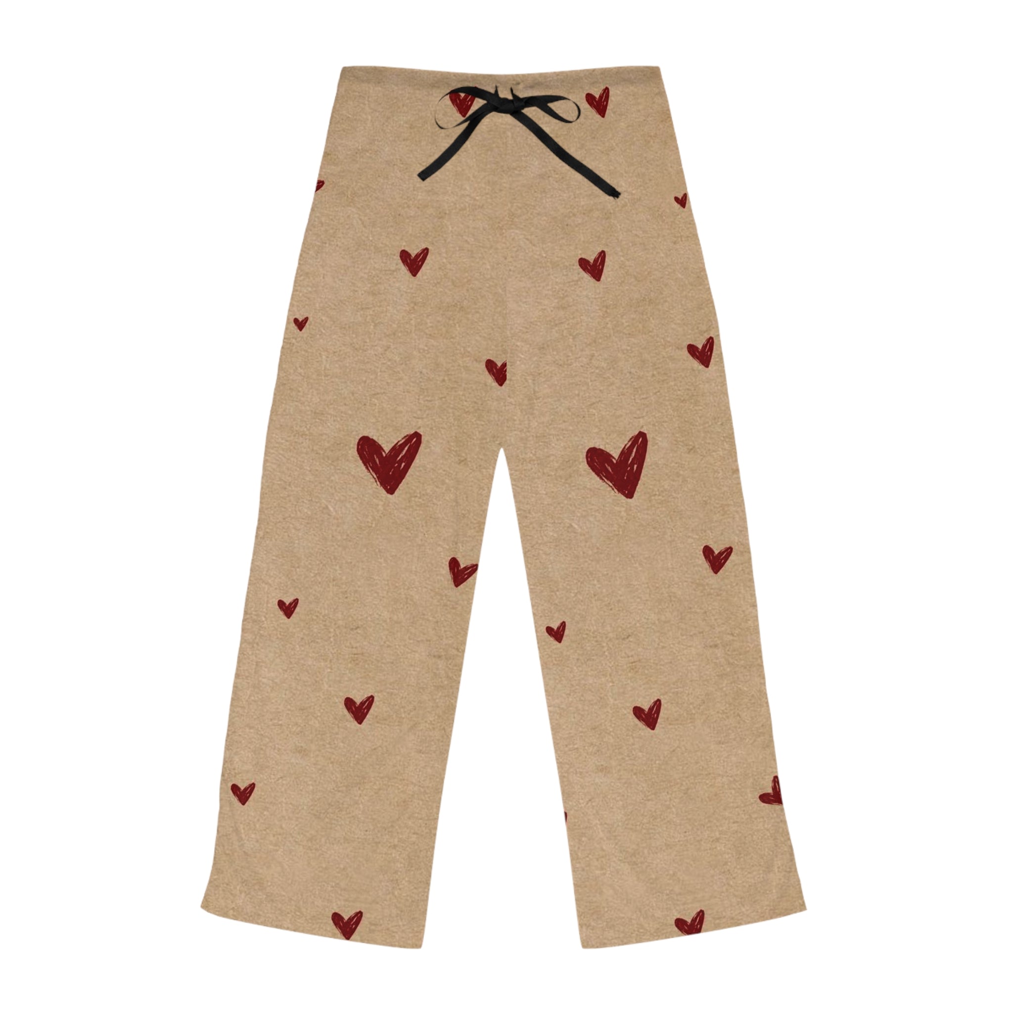 Women’s Heart Print Pajama Pants — Cozy Valentine Lounge Bottoms