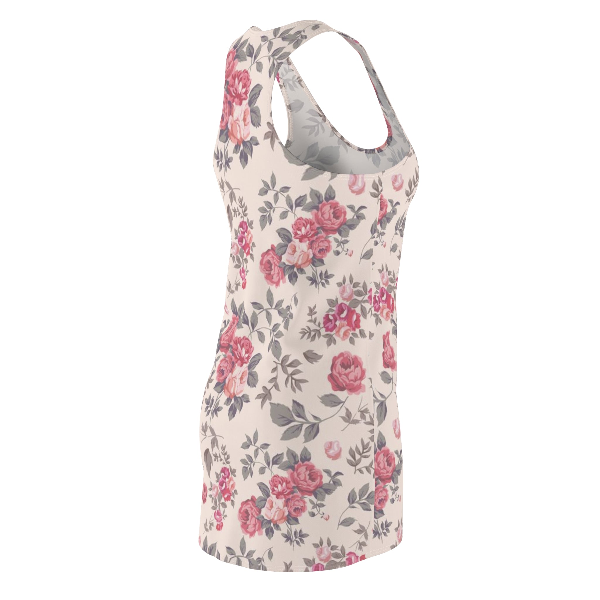 Floral Rose Racerback Dress — Vintage Pink All-Over Print