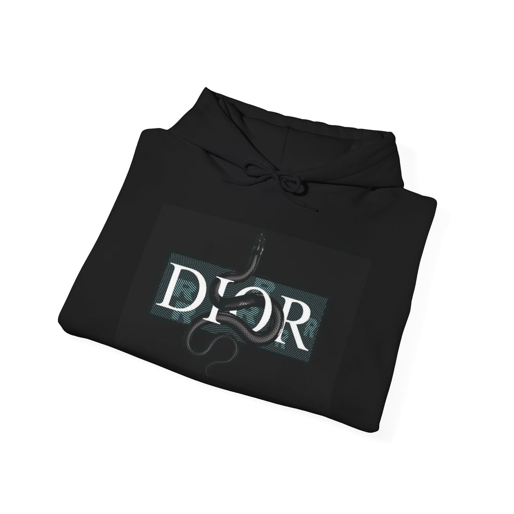 Dior Snake Graphic Hoodie — White Streetwear Logo Pullover