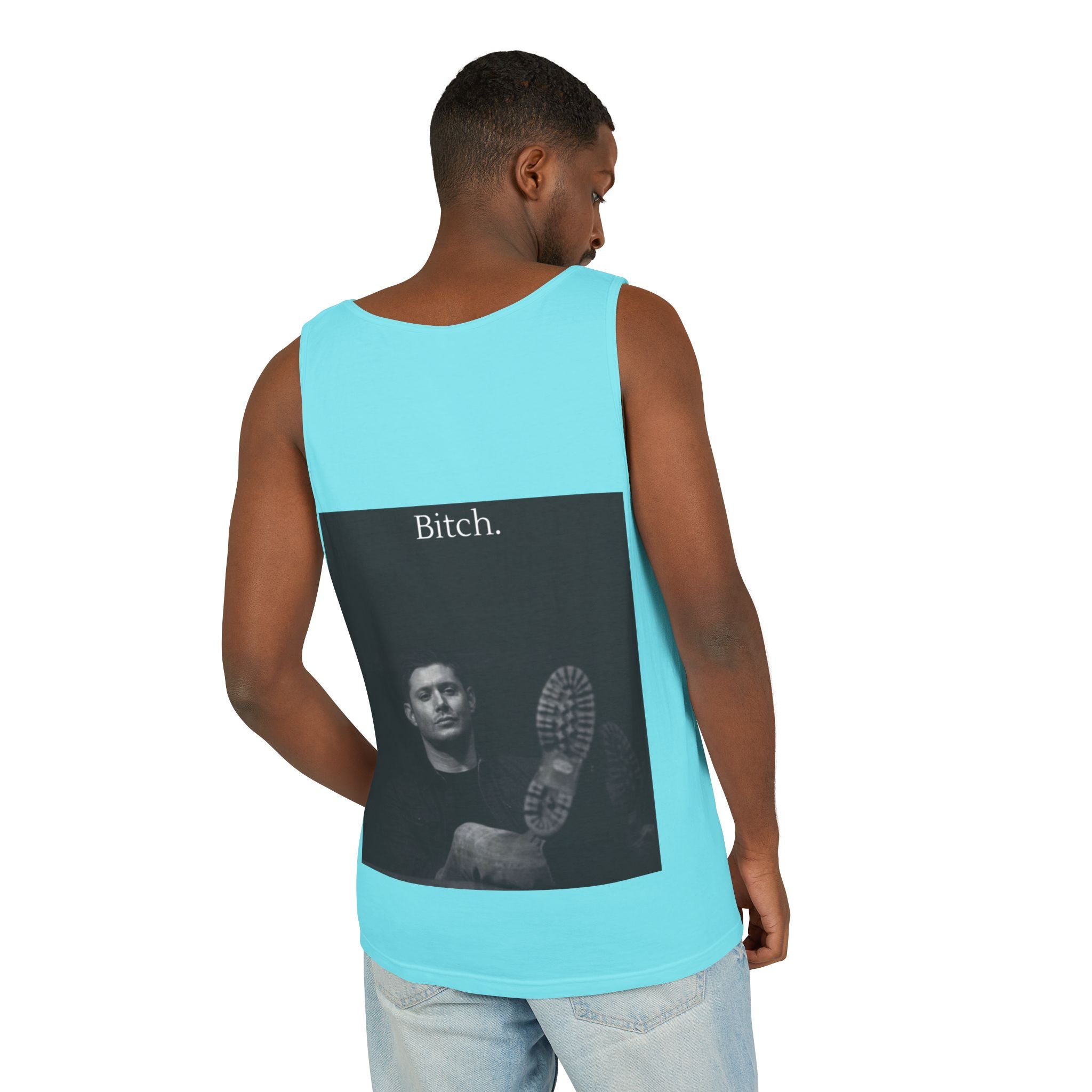 Graphic Tank Top — Vintage-Inspired 'Just Did It.' & 'Bitch.' Photo Print