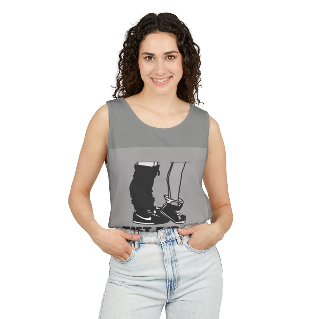 Graphic Tank Top — Vintage-Inspired 'Just Did It.' & 'Bitch.' Photo Print