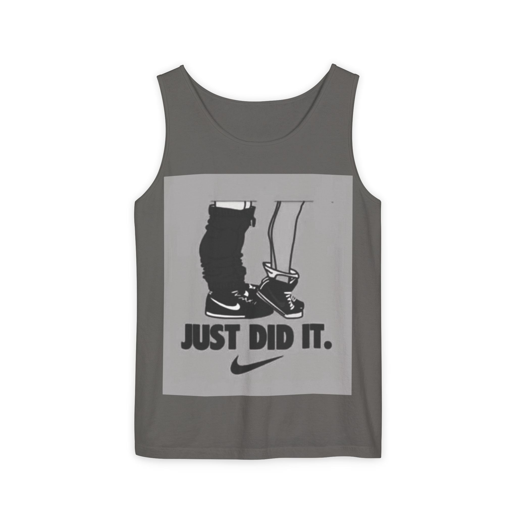 Graphic Tank Top — Vintage-Inspired 'Just Did It.' & 'Bitch.' Photo Print