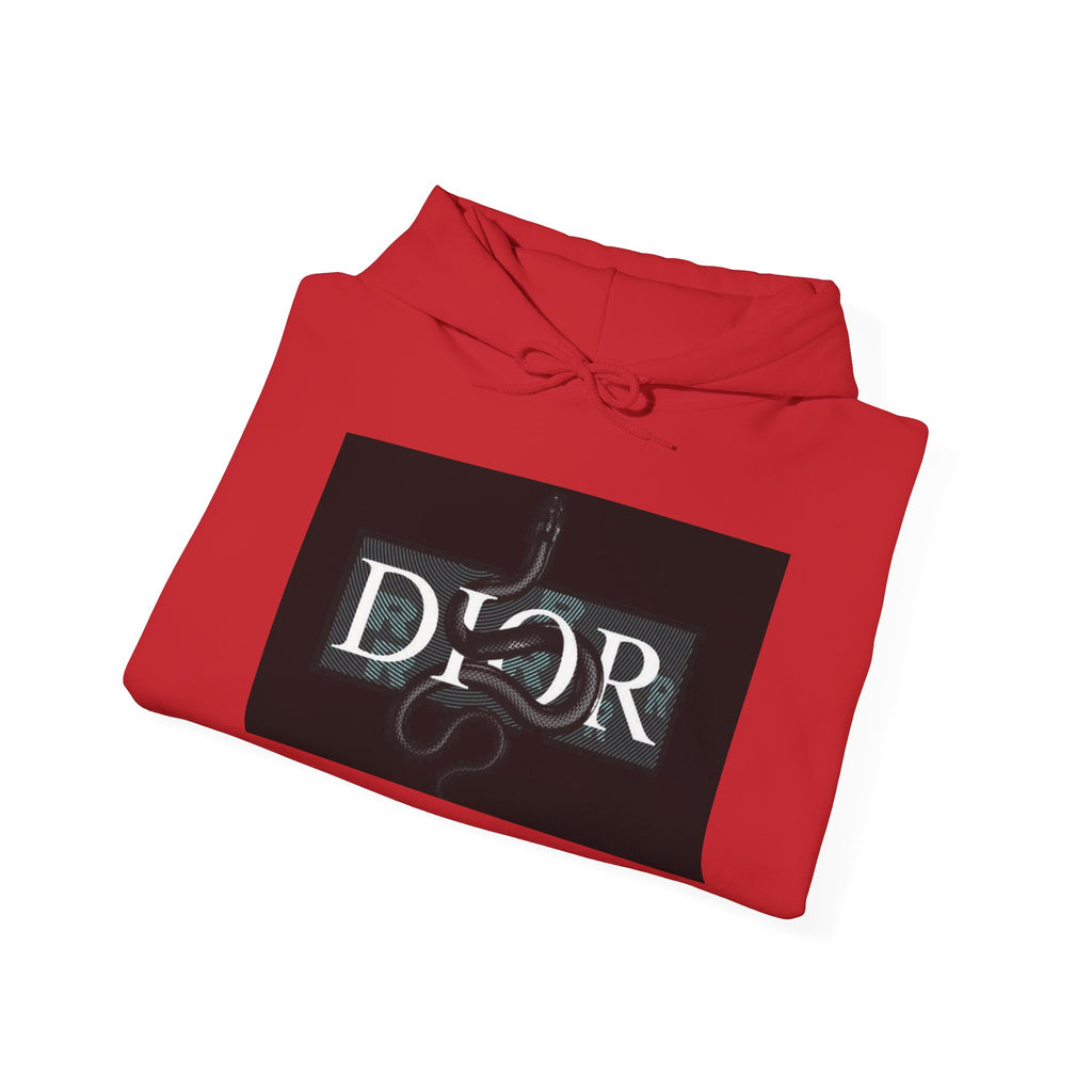 Dior Snake Graphic Hoodie — White Streetwear Logo Pullover