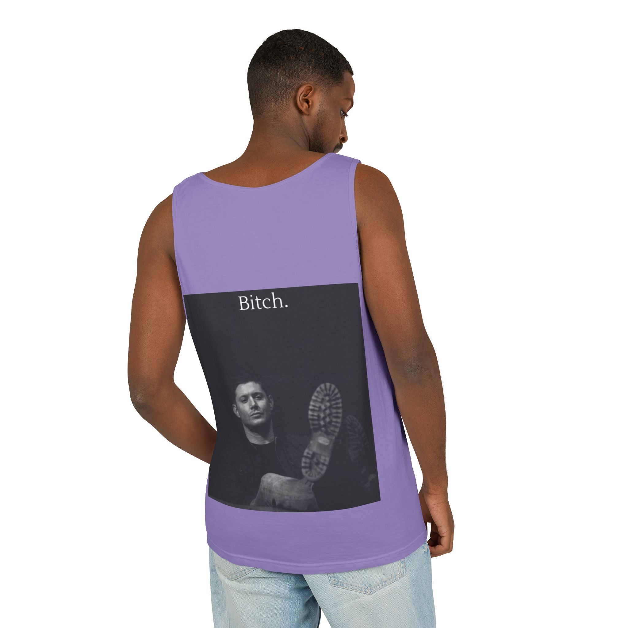 Graphic Tank Top — Vintage-Inspired 'Just Did It.' & 'Bitch.' Photo Print