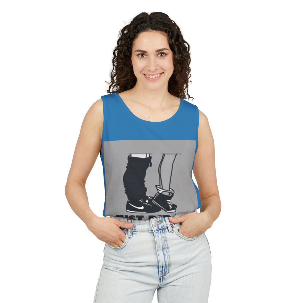 Graphic Tank Top — Vintage-Inspired 'Just Did It.' & 'Bitch.' Photo Print