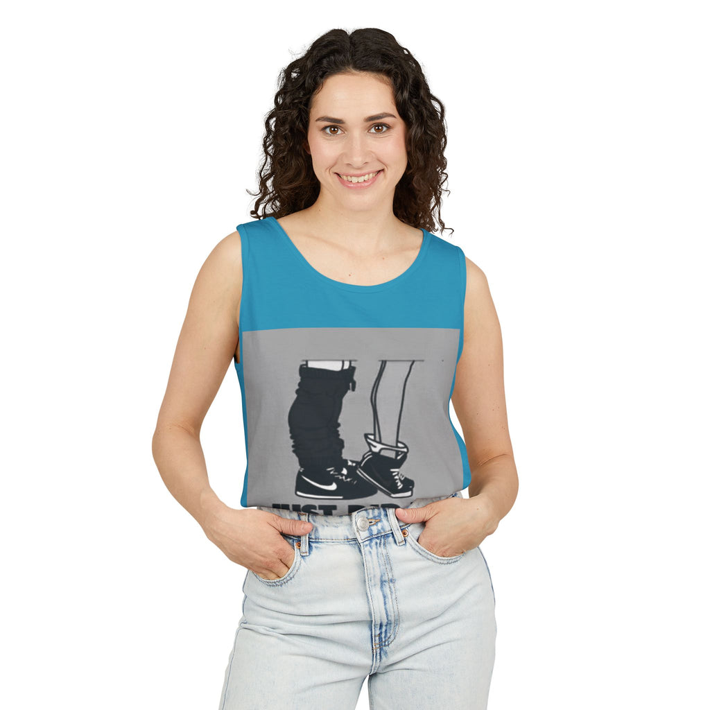 Graphic Tank Top — Vintage-Inspired 'Just Did It.' & 'Bitch.' Photo Print