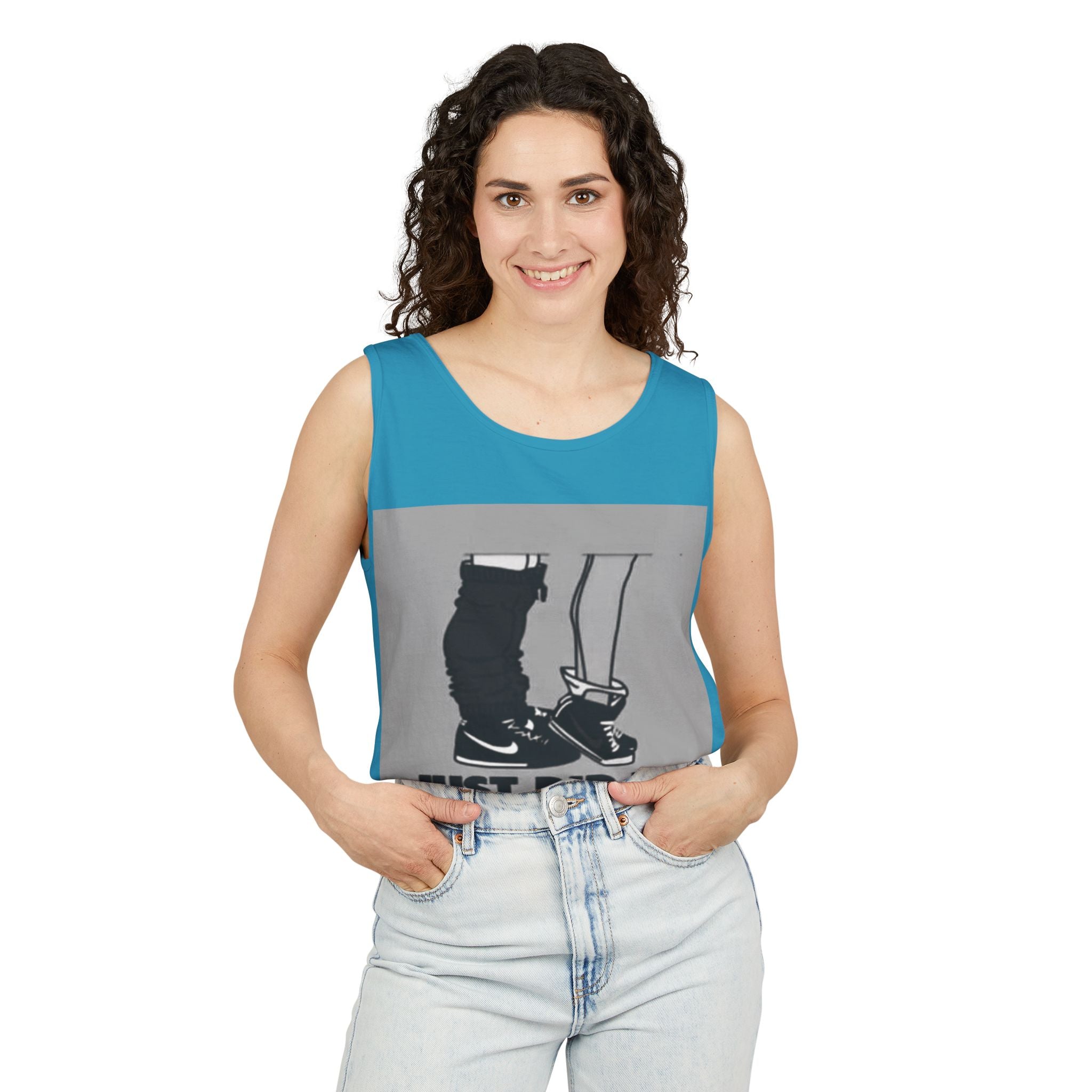 Graphic Tank Top — Vintage-Inspired 'Just Did It.' & 'Bitch.' Photo Print