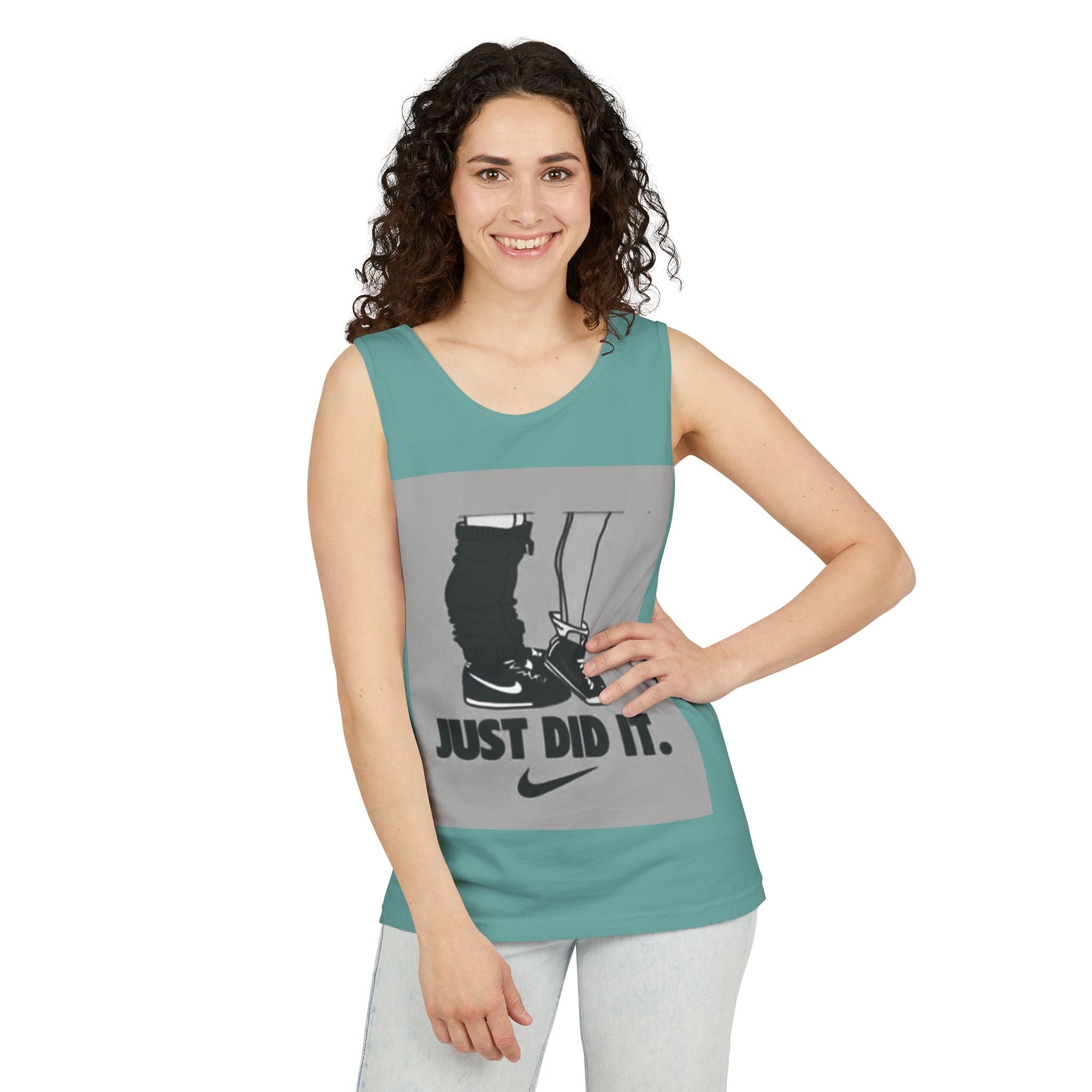 Graphic Tank Top — Vintage-Inspired 'Just Did It.' & 'Bitch.' Photo Print