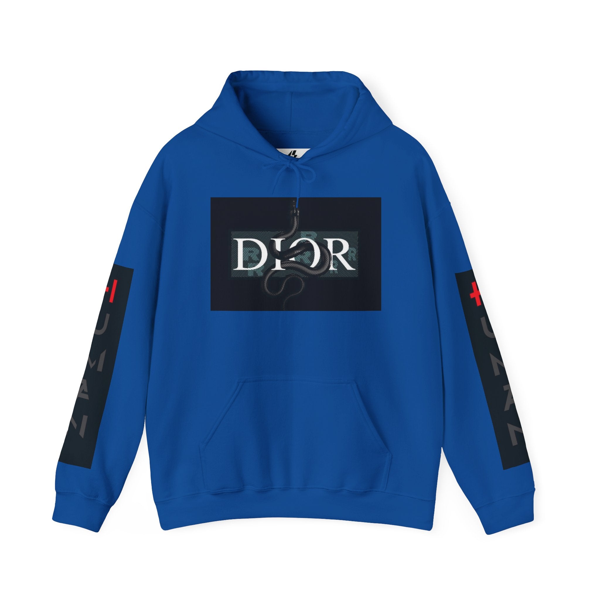 Dior Snake Graphic Hoodie — White Streetwear Logo Pullover