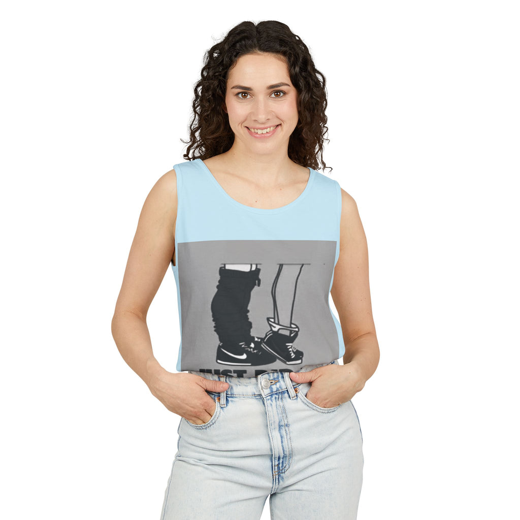 Graphic Tank Top — Vintage-Inspired 'Just Did It.' & 'Bitch.' Photo Print