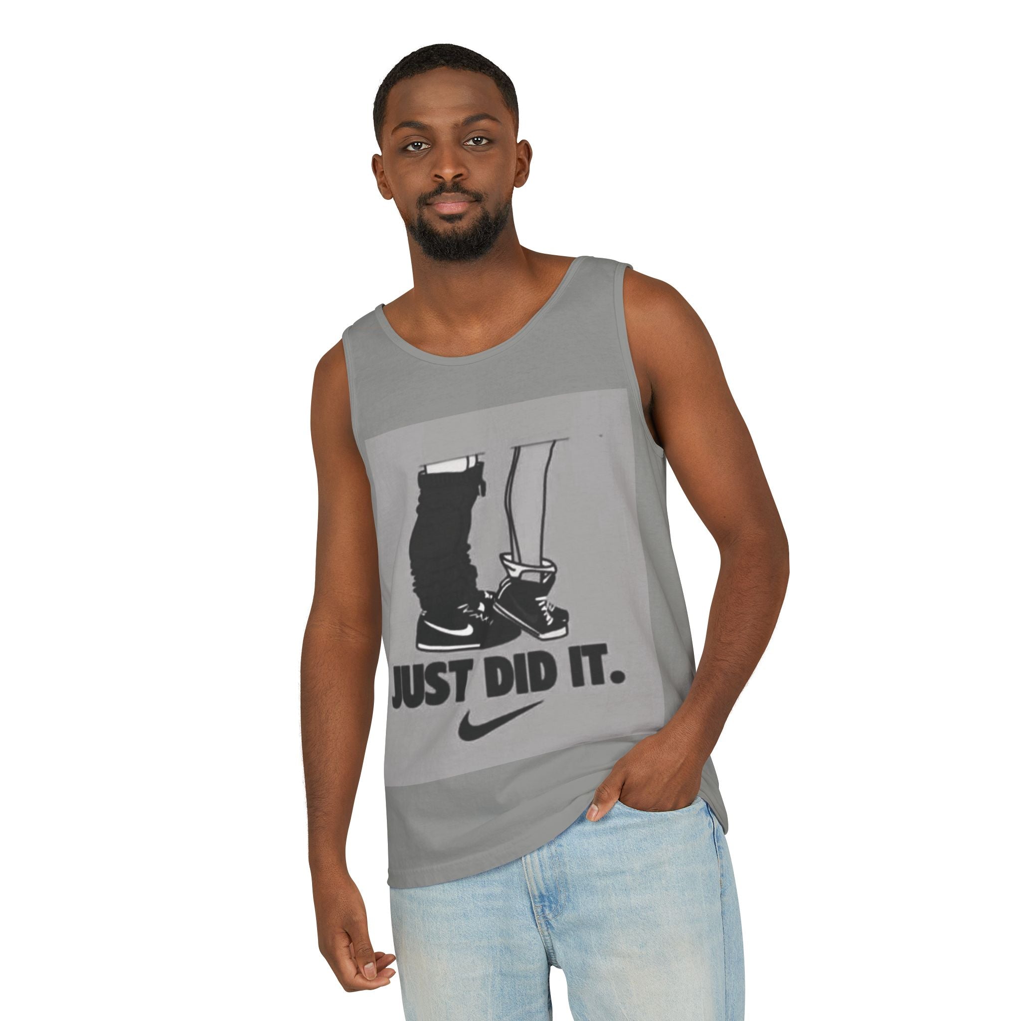 Graphic Tank Top — Vintage-Inspired 'Just Did It.' & 'Bitch.' Photo Print