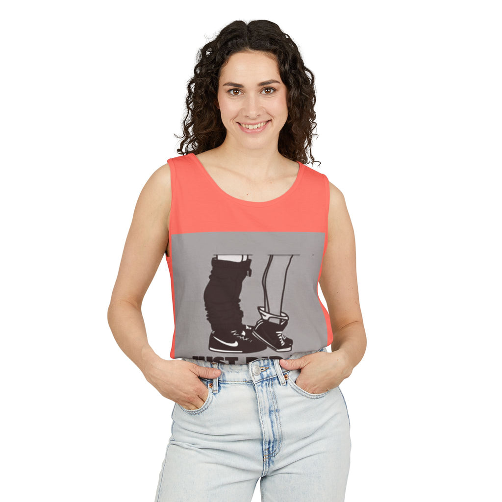 Graphic Tank Top — Vintage-Inspired 'Just Did It.' & 'Bitch.' Photo Print