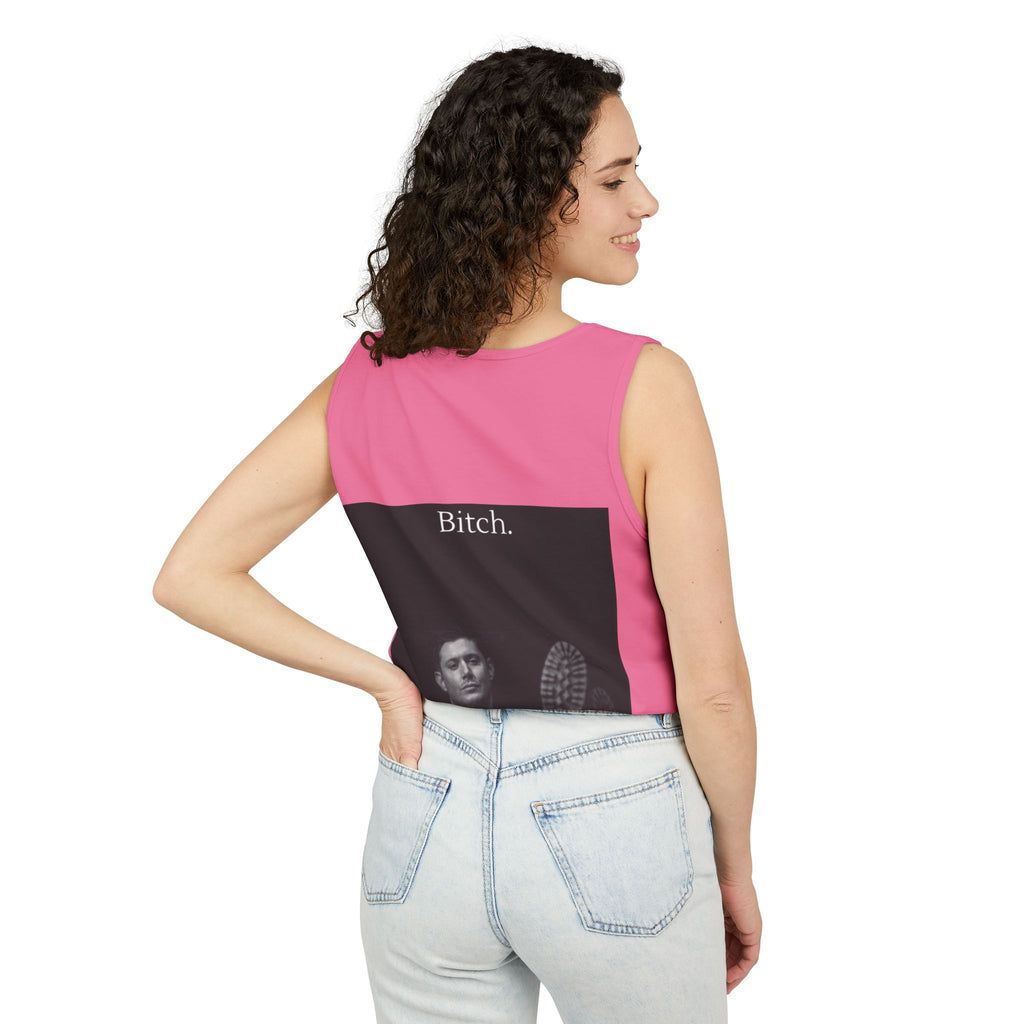 Graphic Tank Top — Vintage-Inspired 'Just Did It.' & 'Bitch.' Photo Print