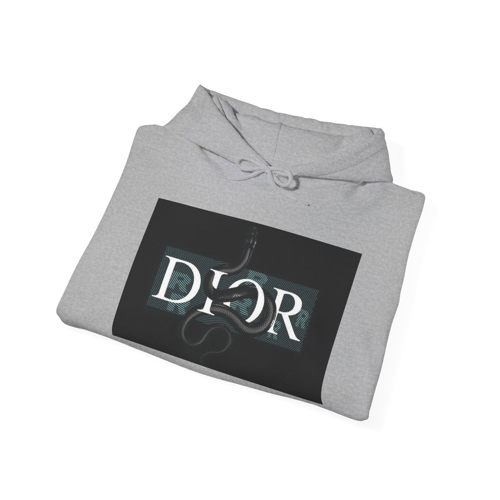 Dior Snake Graphic Hoodie — White Streetwear Logo Pullover