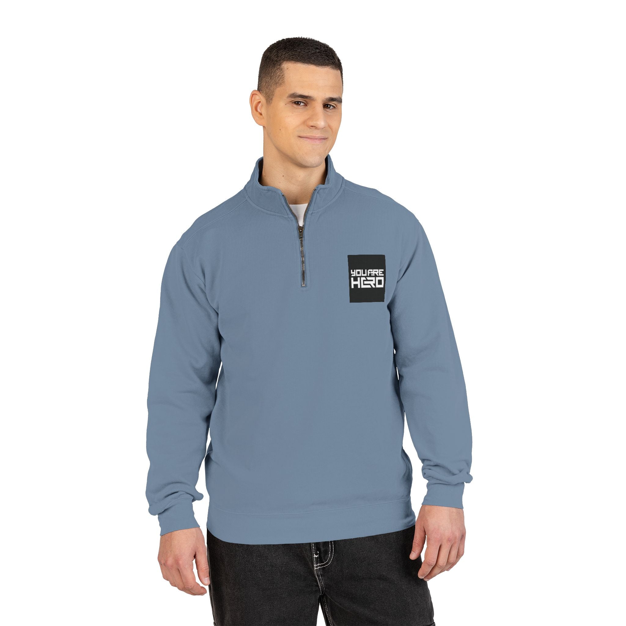 Quarter-Zip Sweatshirt — "Inner Peace, Motherfuckers" Meditation Graphic