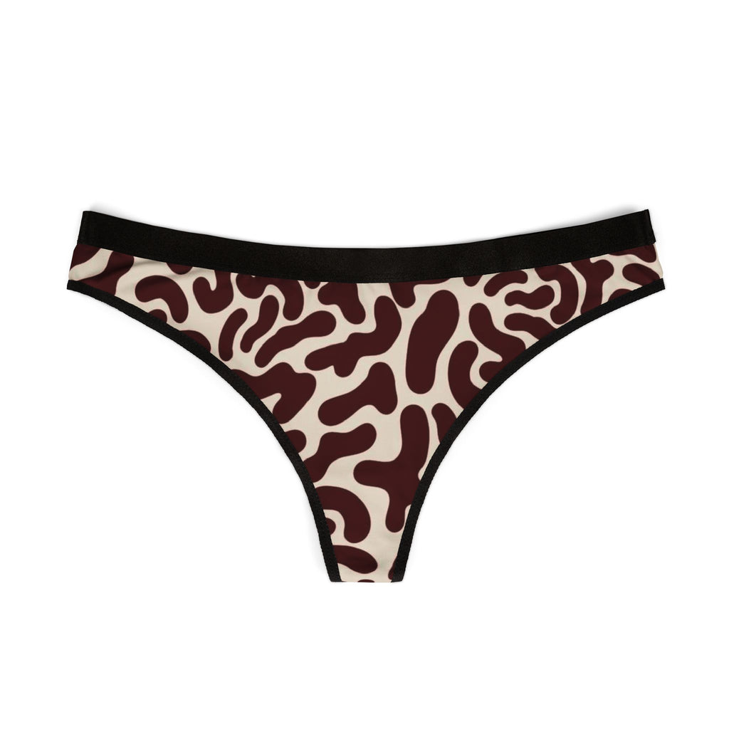 Brown Abstract Cowhide Thong — Women's Animal Print Lingerie