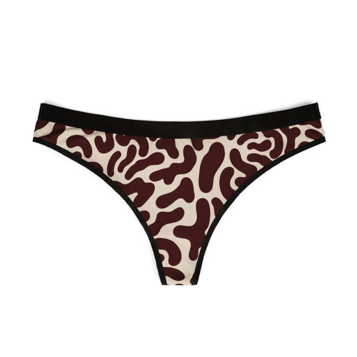 Brown Abstract Cowhide Thong — Women's Animal Print Lingerie