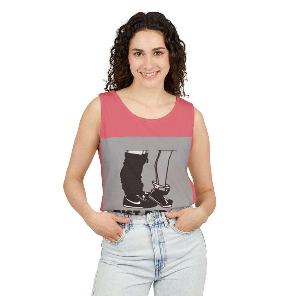 Graphic Tank Top — Vintage-Inspired 'Just Did It.' & 'Bitch.' Photo Print
