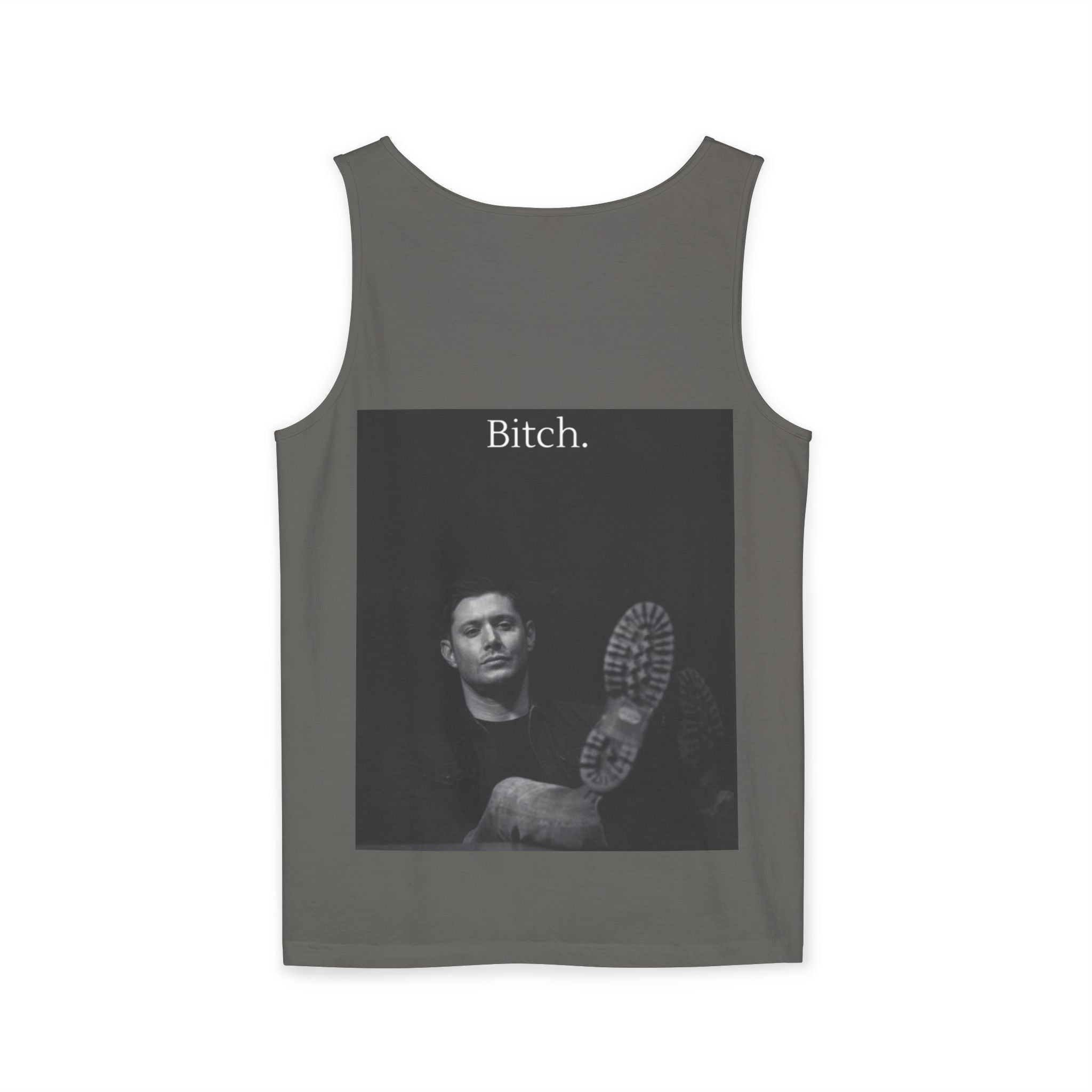 Graphic Tank Top — Vintage-Inspired 'Just Did It.' & 'Bitch.' Photo Print