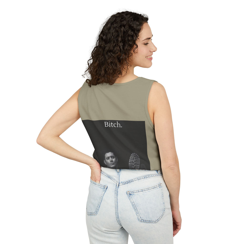 Graphic Tank Top — Vintage-Inspired 'Just Did It.' & 'Bitch.' Photo Print