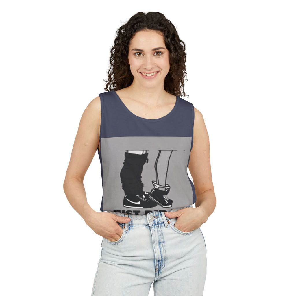 Graphic Tank Top — Vintage-Inspired 'Just Did It.' & 'Bitch.' Photo Print
